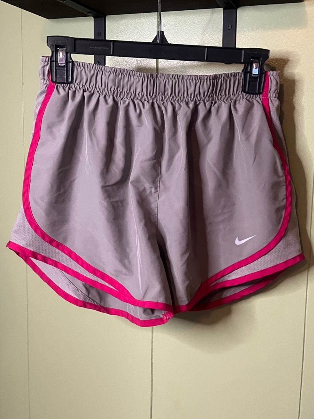 Nike Women’s Gray Athletic Shorts with Pink Trim